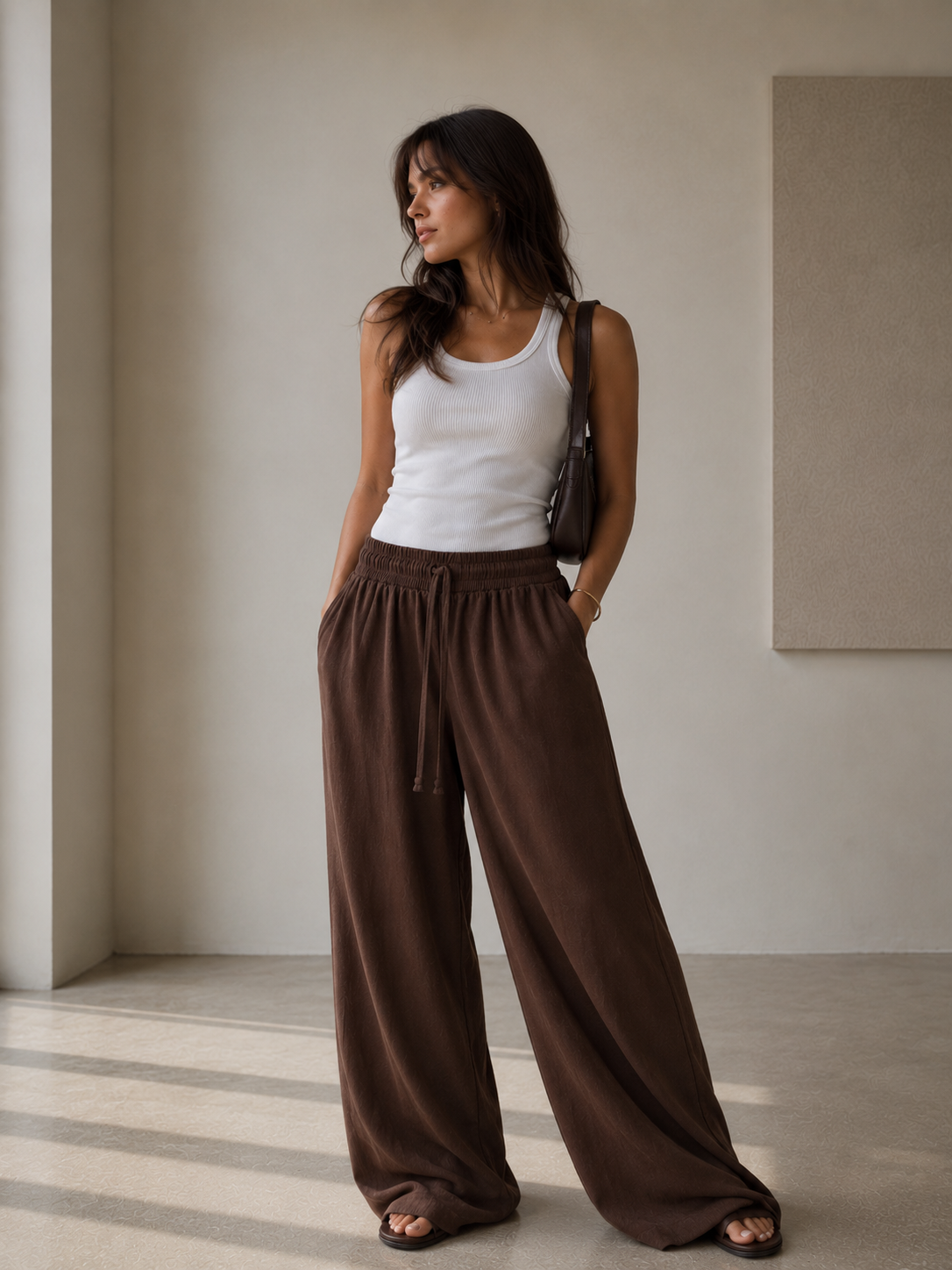 Muse Linen Pants – Brown