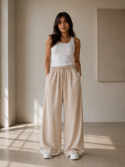 Muse Linen Pants – Beige