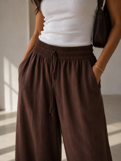 Muse Linen Pants – Brown