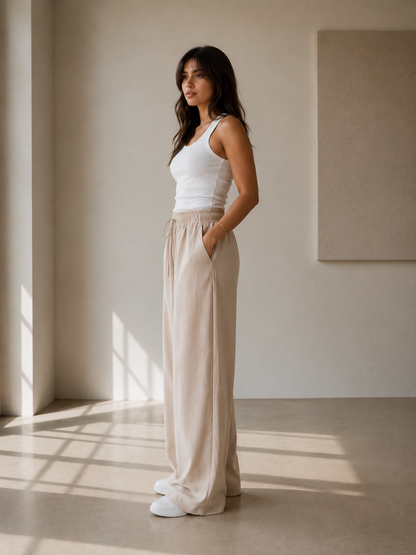 Muse Linen Pants – Beige