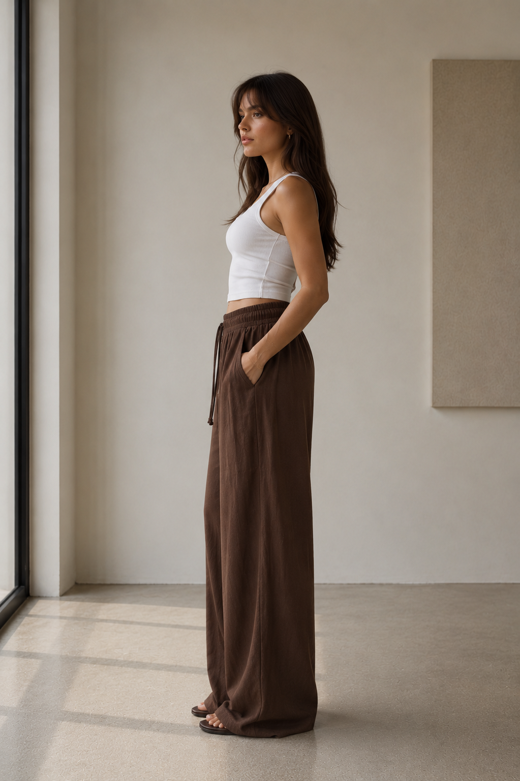 Muse Linen Pants – Brown