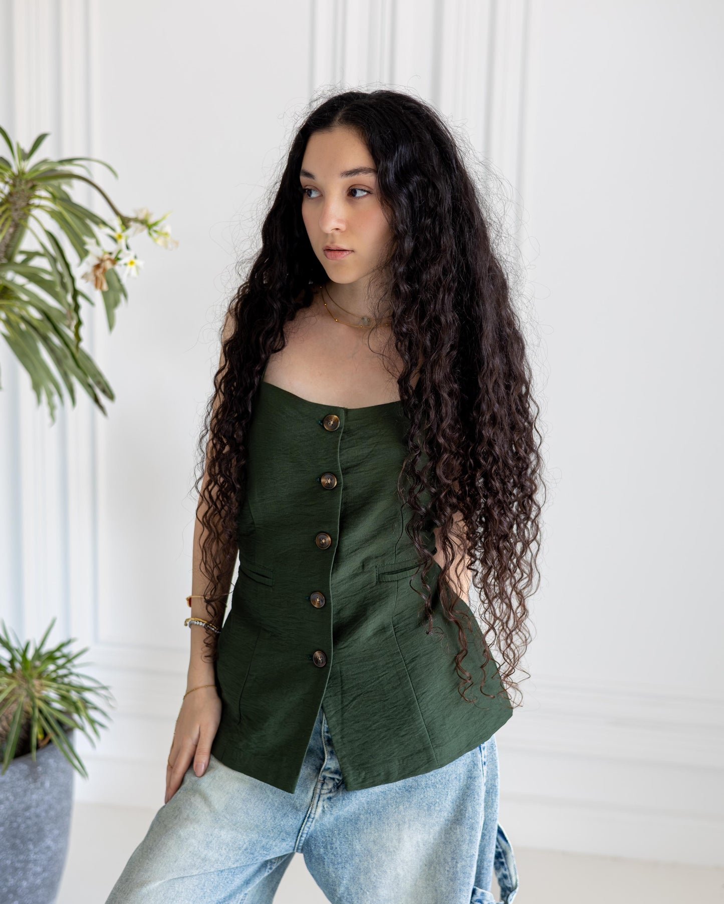 Lina Vest n olive