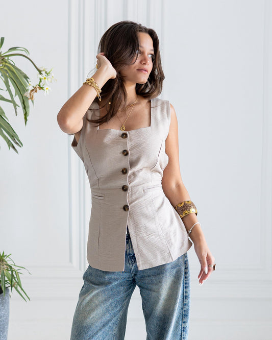 Lina Vest in beige