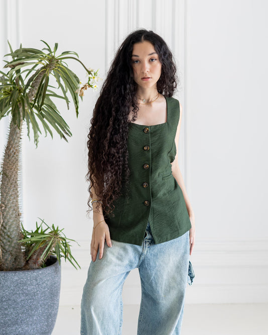 Lina Vest n olive